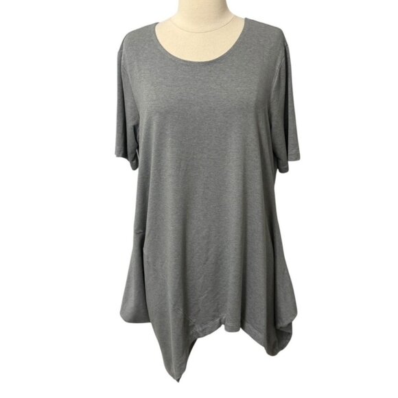 Bryn Walker Jessie Tunic Gray Short Sleeve Rayon Spandex Lagenlook Travel Size S - Picture 11 of 11